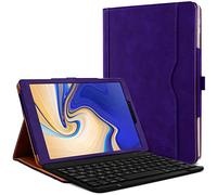 Étui Housse de Protection et Mode Support Horizontal Couleur Violet avec Clavier Français Azerty Connection Bluetooth pour Tablette Samsung Galaxy Tab S4 10.5 SM-T830
