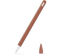 Étui Housse De Protection Pour Stylet En Silicone,Coque Compatible Avec Apple Pencil Pro/2e Génération,Cover De Stylet Avec Pointes De Rechange Et Clip Intégré-Brun,Brun