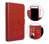 Etui housse folio - PH26® - Logicom VR Bot 552 Plus - Éco-cuir marron - Clapet magnétique - Universel
