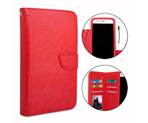 Etui Housse Folio pour Nokia G10 Format Portefeuille en éco-Cuir avec Double clapet intérieur Porte Cartes, Fermeture magnétique et surpiqures Apparentes - Rouge