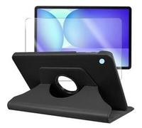 Etui housse protection pour Samsung Galaxy Tab S10 FE+ Plus SM-X620, SM-X626, SM-X626B 13.1 Coque rotative 360 degrés Noir + Film protection écran en Verre Trempé - IRIOS - G