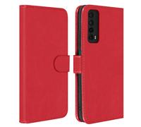 Étui Huawei P smart 2021 Protection avec Porte-carte Fonction Support Rouge