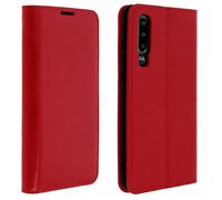 Étui Huawei P30 Housse Folio Cuir Support Vidéo rouge