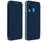 Coque et étui téléphone mobile Avizar Etui pour Huawei P30 Lite/P30 Lite XL Simili-Cuir Texturé Porte-carte Support Vidéo Bleu