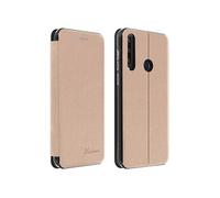 Etui Huawei Y6p Simili-Cuir Texturé Clapet Porte-carte Support Vidéo rose gold
