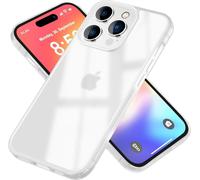 Étui hybride mat NALIA pour iPhone 16 Pro Max, dos acrylique anti-traces de doigts, couverture semi-transparente blanche