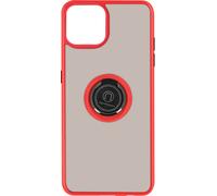 Étui hybride pour téléphone portable avec support pour anneau pour Apple iPhone 13 Pro Max - Rouge