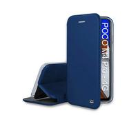 Ibroz Etui folio en cuir bleu pour Xiaomi Poco X4 Pro 4G
