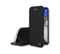 Ibroz Etui folio en cuir noir pour Xiaomi Poco M4 Pro 4G