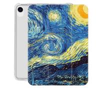 Étui Intelligent pour Ipad Pro 11 Pouces, Modèle 2022/2021/2020, Coque Arrière Transparente À Trois Volets Fine avec Réveil/Veille Automatique Van Gogh Nuit Étoilée Art Peinture Étui