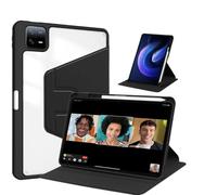 Étui Intelligent Rotatif à 360 ° adapté for Xiaomi MiPad 6 5 11 7 7s Pro 11.2 12.5 6s 12.4, Couverture arrière en Acrylique avec Porte-Crayon(Black,Pad 7 Pro 11.2)