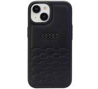 Étui iPhone 15 Plus Audi GT en cuir synthétique noir