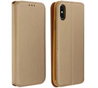 Etui iPhone X / XS Housse folio portefeuille protection Classic Edition doré