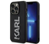 CG Mobile Coque Karl Lagerfeld 3D à paillettes avec logo Karl pour iPhone 15 Pro Max Noir