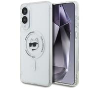 Étui Karl Lagerfeld Button Choupette Head MagSafe pour Galaxy S25 Edge, blanc