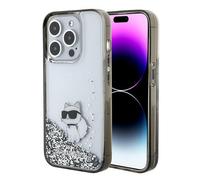 Étui Karl Lagerfeld Choupette Liquid Glitter pour iPhone 15 Pro, transparent