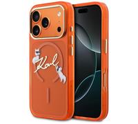 Étui Karl Lagerfeld Choupettes Script MagSafe pour iPhone 17 Pro, orange