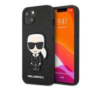 Etui Karl Lagerfeld do iPhone 13 mini 5,4 czarny Saffiano Ikonik Karl`s Patch