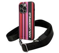 Etui Karl Lagerfeld do iPhone 14 Pro 6,1 hardcase ró?owy/pink Color Stripes Strap