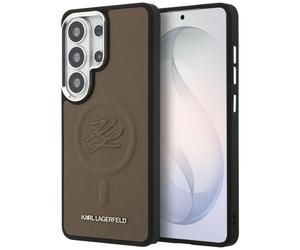 Étui Karl Lagerfeld Embossed Ring Initials MagSafe pour Samsung Galaxy S26 Ultra, marron
