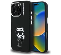 Étui Karl Lagerfeld en silicone « Karl Sketch » MagSafe pour iPhone 16 Pro, noir