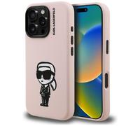 Étui Karl Lagerfeld en silicone « Karl Sketch » MagSafe pour iPhone 16 Pro, rose