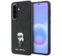 CG MOBILE Karl Lagerfeld Coque scintillante avec logo emblématique en métal pour Samsung Galaxy A37 (noir)