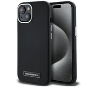 Étui Karl Lagerfeld FW Metal Plate MagSafe pour iPhone 15 noir