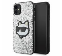 Étui Karl Lagerfeld Glitter Choupette pour iPhone 11, argenté