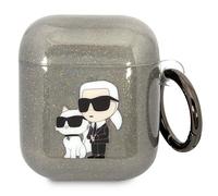Étui Karl Lagerfeld Glitter Karl&Choupette noir pour AirPods 1