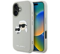 Étui Karl Lagerfeld HC 3D Rubber Double Heads pour iPhone 16 beige