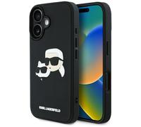 Étui Karl Lagerfeld HC 3D Rubber Double Heads pour iPhone 16 noir
