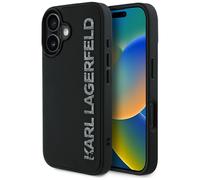 Étui Karl Lagerfeld HC 3D Rubber Elongated Glitter pour iPhone 16 noir