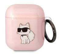Étui Karl Lagerfeld Ikonik Choupette rose pour AirPods 1