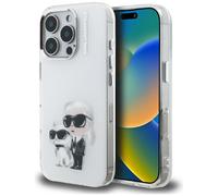 Etui Karl Lagerfeld IML Aquarelle Karl & Choupette & Logo do iPhone 16 Pro Max bia?y