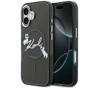 Étui Karl Lagerfeld IML Choupettes Karl Script Logo MagSafe pour iPhone 17, noir