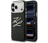 Étui Karl Lagerfeld IML Glitter KL Diamond Logo pour iPhone 17 Pro Max, noir