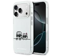 Étui Karl Lagerfeld IML Karl & Choupette Peekaboo Logo MagSafe pour iPhone 17 Pro Max, blanc