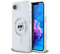 Étui Karl Lagerfeld IML Metal Choupette Head MagSafe pour iPhone 16e blanc