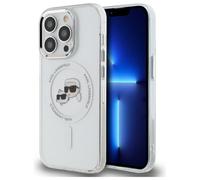 CG MOBILE Karl Lagerfeld KLHMP14XHLSKCH Coque pour iPhone 14 Pro Max 6,7" Blanc Coque rigide IML Metal Karl & Choupette Head