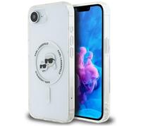 Étui Karl Lagerfeld IML Metal Karl & Choupette Heads MagSafe pour iPhone 16e blanc