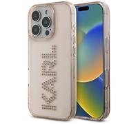 Étui Karl Lagerfeld IML Rhinestones Logo pour iPhone 16 Pro Max rose