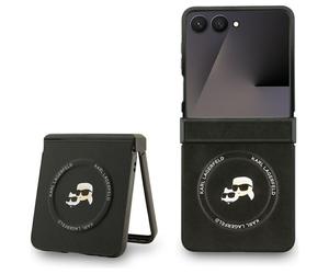 Etui Karl Lagerfeld Karl&Choupette Pins MagSafe do Samsung Galaxy Z Flip7 czarny