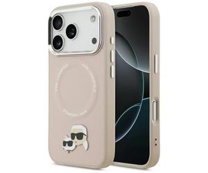 Étui Karl Lagerfeld Karl & Choupette Pins MagSafe pour iPhone 17 Pro rose