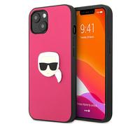 Étui Karl Lagerfeld Leather Head Metal pour iPhone 13 mini rose