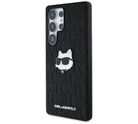 Étui Karl Lagerfeld Leather Monogram Pin Logo Choupette Head pour Samsung Galaxy S25 Ultra noir