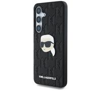 Étui Karl Lagerfeld Leather Monogram Pin Logo Karl Head pour Samsung Galaxy S25+ noir