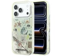 Étui Karl Lagerfeld Liquid Glitter Beach pour iPhone 18 Pro / 17 Pro, beige