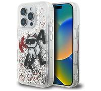 Etui Karl Lagerfeld Liquid Glitter Choupette Logo do iPhone 16 Pro przezroczysty
