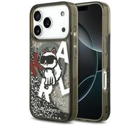 Étui Karl Lagerfeld Liquid Glitter Choupette Logo MagSafe pour iPhone 17 Pro noir